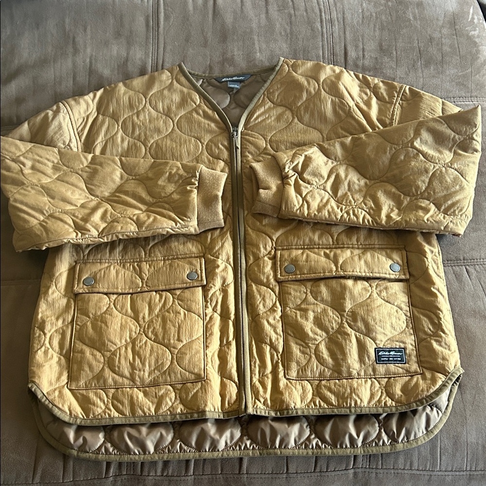 Eddie Bauer Mustard Quilted Puffer Jacket